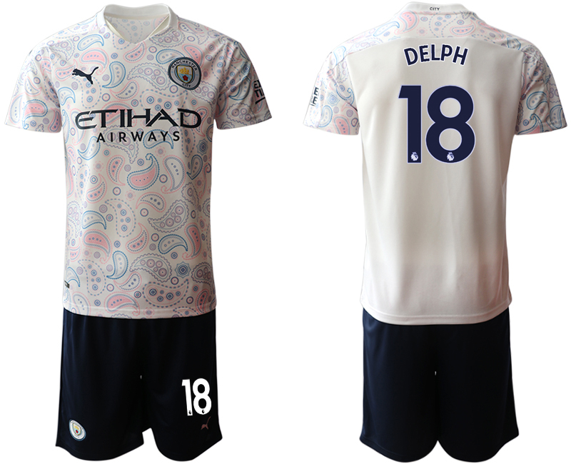 Men 2020-2021 club Manchester City away #18 white Soccer Jerseys->manchester city jersey->Soccer Club Jersey